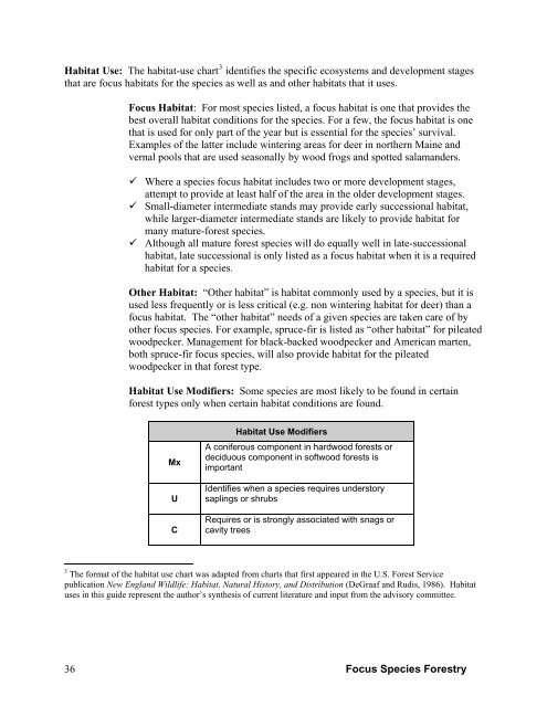 Focus Species Forestry - Maine Audubon