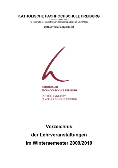 Wintersemester 2009 10 Katholische Hochschule Freiburg