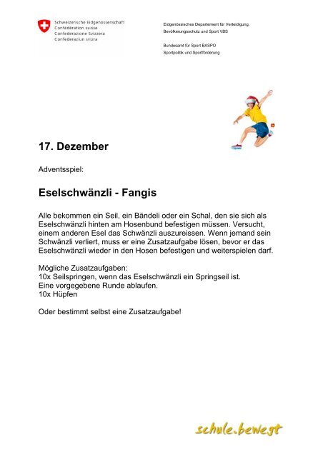 Bewegungs - Adventskalender