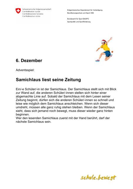 Bewegungs - Adventskalender