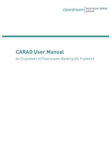 CARAD User Manual - Clearstream