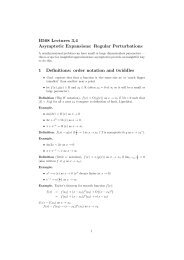 B568 Lectures 3,4 Asymptotic Expansions: Regular Perturbations 1 ...