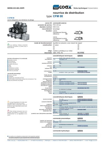 type nourrice de distribution CFM 08 - müller co-ax ag