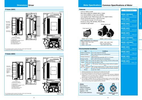 MINAS A5 servo motor data sheet - Panasonic Electric Works ...