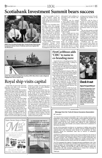 Volume 21 Issue 24: June 23, 2011 - fp Turks and Caicos
