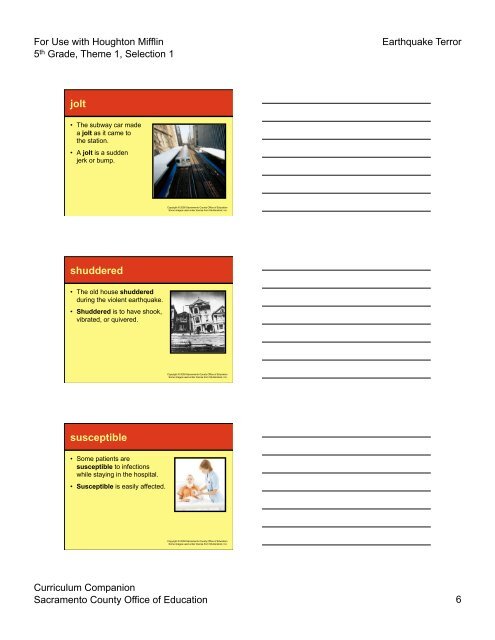 Earthquake Terror Handout - Curriculum Companion