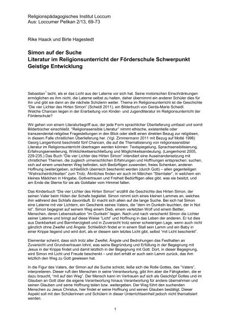 PDF-Datei, 104 KB - ReligionspÃ¤dagogisches Institut Loccum