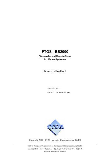 FTOS - BS2000 - CCOM Computer Communication Gmbh
