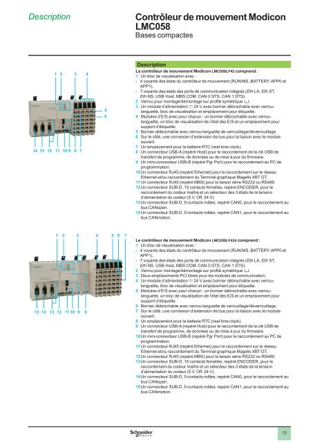 ContrÃ´leur de mouvement Modicon LMC058 - e-Catalogue ...