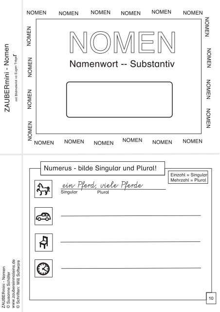 Namenwort -- Substantiv - Zaubereinmaleins