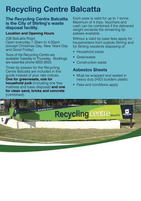Waste and Recycling Guide 2013 - City of Stirling