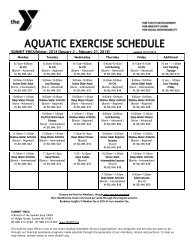 Aquatic exercise schedule - The Summit Area YMCA