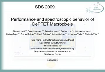 Performance and spectroscopic behaviour of DePFET ... - MPG HLL