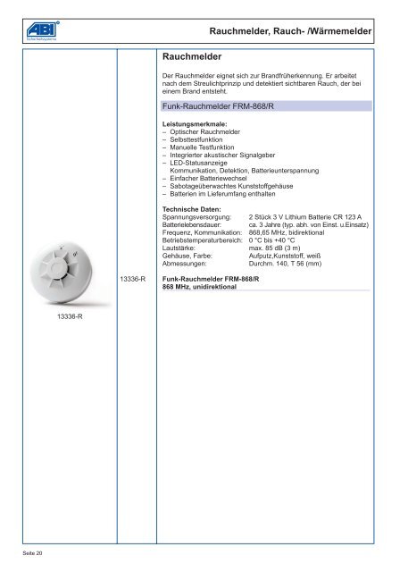 Bidirektionales Funksystem Agility 3 Produktkatalog 2014/2015 - ABI ...