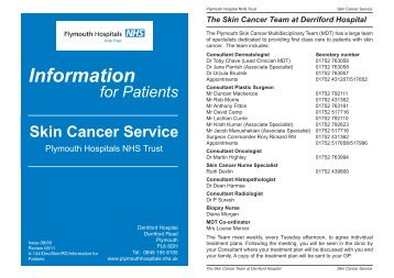 Skin Cancer Service - Plymouth Hospitals NHS Trust