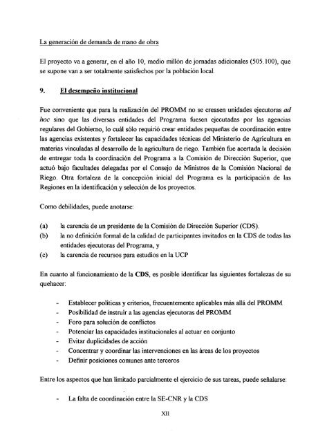 Evaluación del Programa de Obras de Riego Medianas y Menores ...