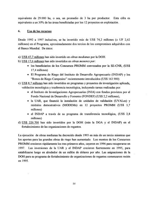 Evaluación del Programa de Obras de Riego Medianas y Menores ...