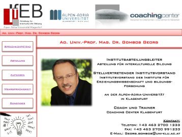 Ao. Univ.-Prof. Mag. Dr. Gombos Georg - UniversitÃ¤t Klagenfurt