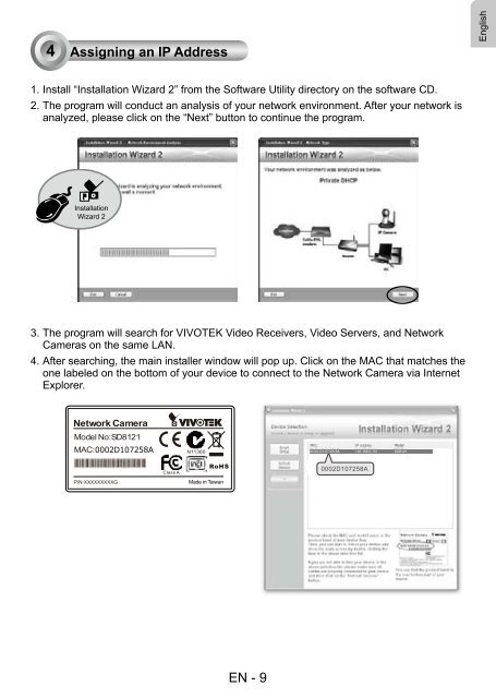 Vivotek SD8121 Installation Guide - Use-IP