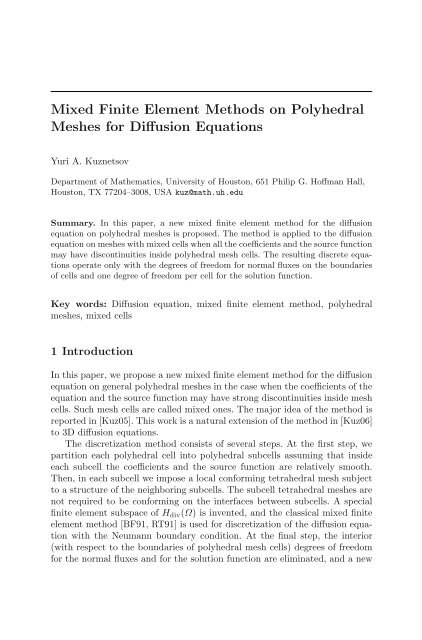 Partial Differential Equations - Modelling and ... - ResearchGate