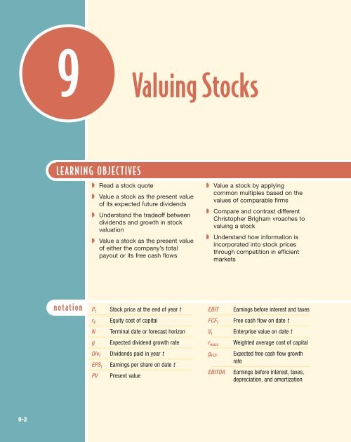 Chapter 9, Valuing Stocks: Download