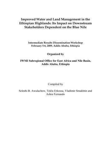 Improved Water and Land Management in the Ethiopian Highlands ...