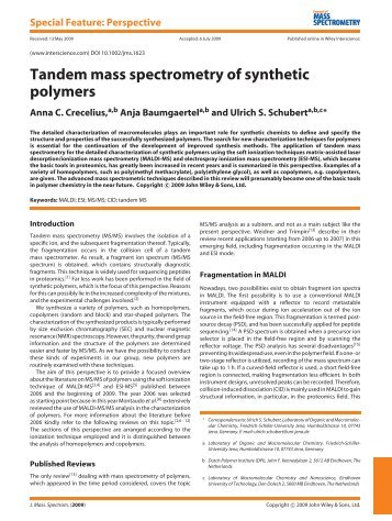 Tandem mass spectrometry of synthetic polymers