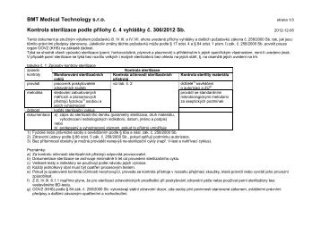 Kontrola sterilizace podle vyhlÃ¡Å¡ky Ä. 306/2012 Sb. - BMT Medical ...