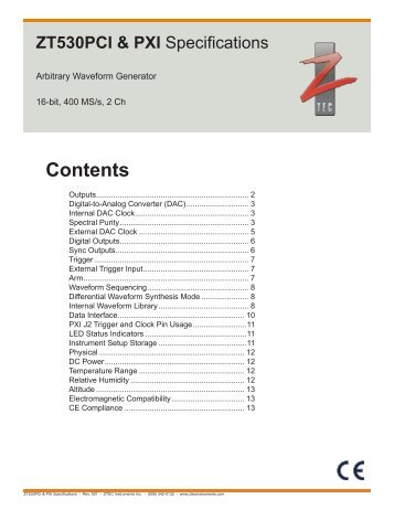 ZT530PCI & PXI - ZTEC Instruments