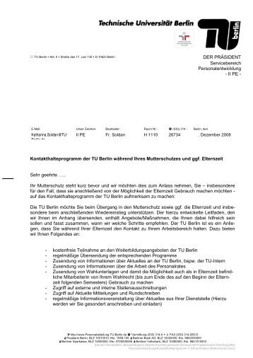 Informationsschreiben (PDF, 65,3 KB) - der Personalabteilung - TU ...