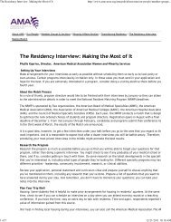 The Residency Interview: Making the Most of It - School of Medicine ...