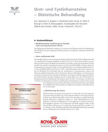 Urat- und Cystinharnsteine â DiÃ¤tetische Behandlung