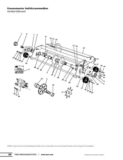 Ersatzteilkatalog - Toro