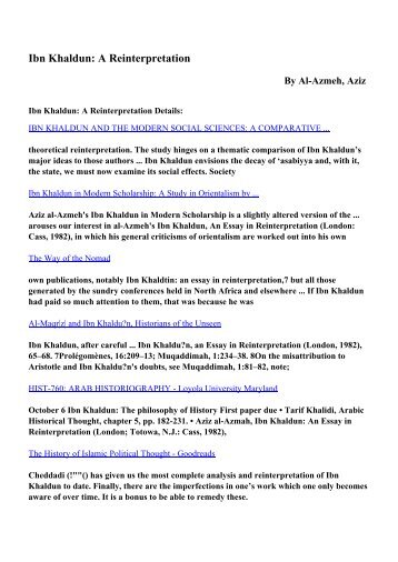 Download Ibn Khaldun: A Reinterpretation pdf ebooks by Al-Azmeh ...