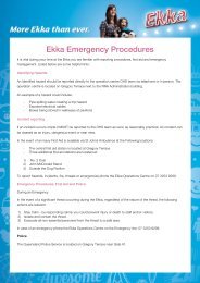Ekka Emergency Procedures