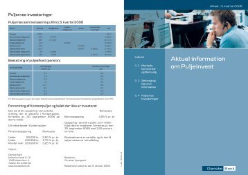 Aktuel information om Puljeinvest - Danske Bank