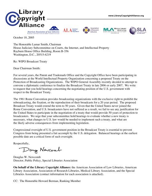 Smith Letter [PDF] - Library Copyright Alliance