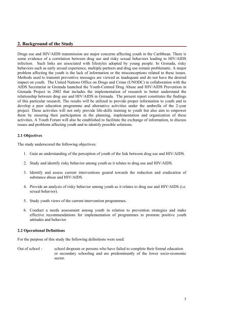 The link between drug use and HIV/AIDS among young people in ...