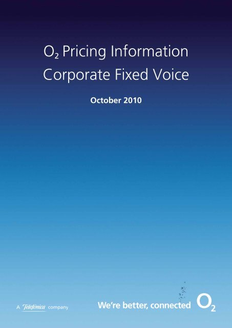 Å Pricing Information Corporate Fixed Voice - O2