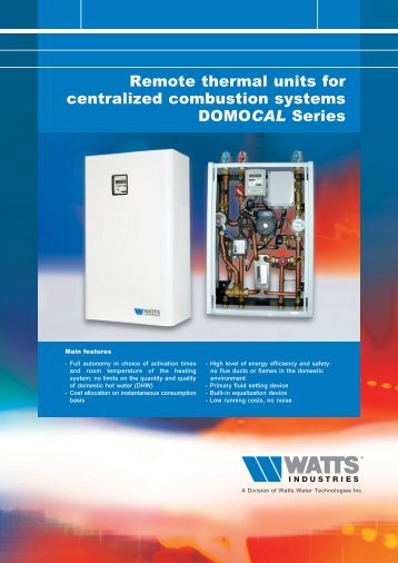 Remote thermal units forcentralized combustion ... - Watts Industries