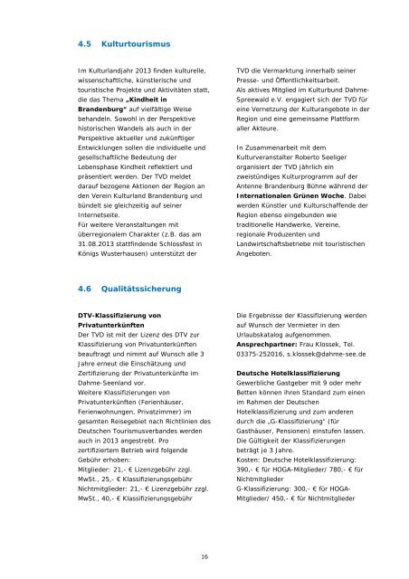 Marketingplan 2013 - Tourismusverband Dahme-Seen eV