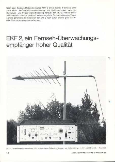 EKF 2, ein Fernseh-Uberwachungs- empfÃ¤nger ... - Classic Broadcast