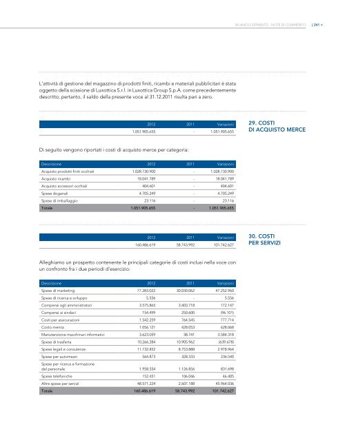 Relazione finanziaria annuale 2012 - Luxottica