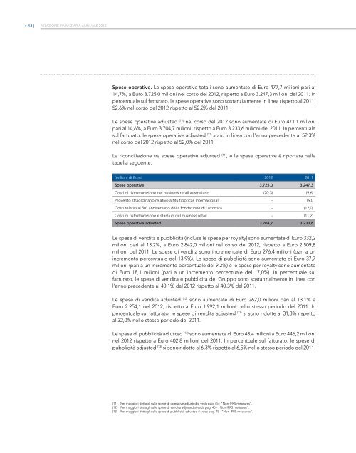 Relazione finanziaria annuale 2012 - Luxottica