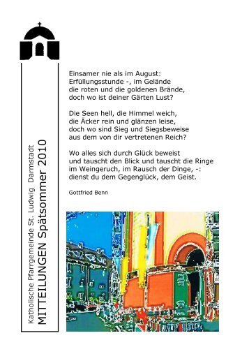 Mitteilungen SpÃ¤tsommer 2010 - von St. Ludwig