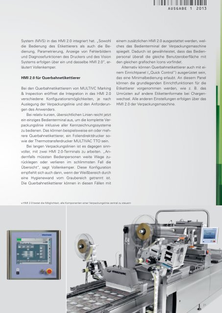 MULTIVAC Kundenmagazin UPDATE - 1-2013 - PDF herunterladen