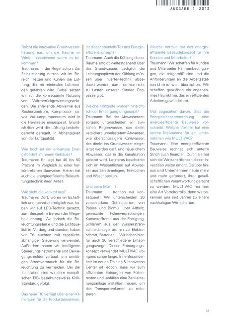 MULTIVAC Kundenmagazin UPDATE - 1-2013 - PDF herunterladen