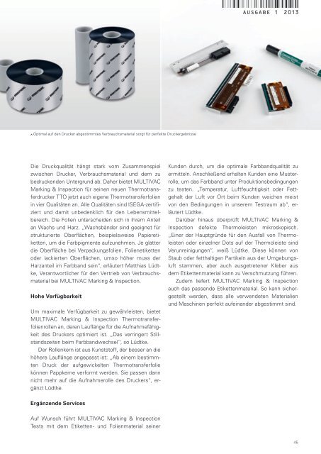 MULTIVAC Kundenmagazin UPDATE - 1-2013 - PDF herunterladen