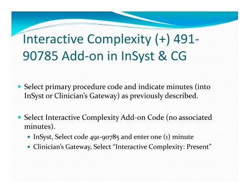 Add‐On (+) Procedure Co