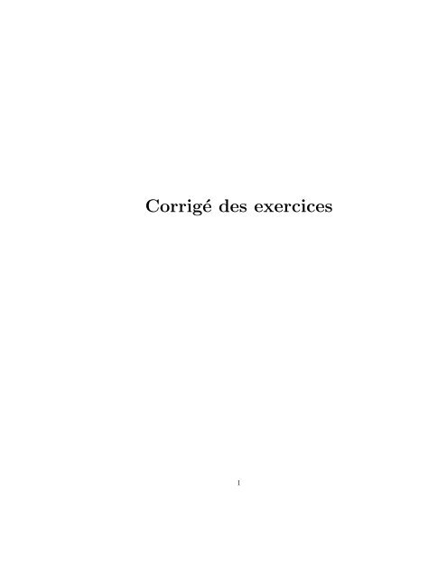 CorrigÃ© des exercices - Dunod